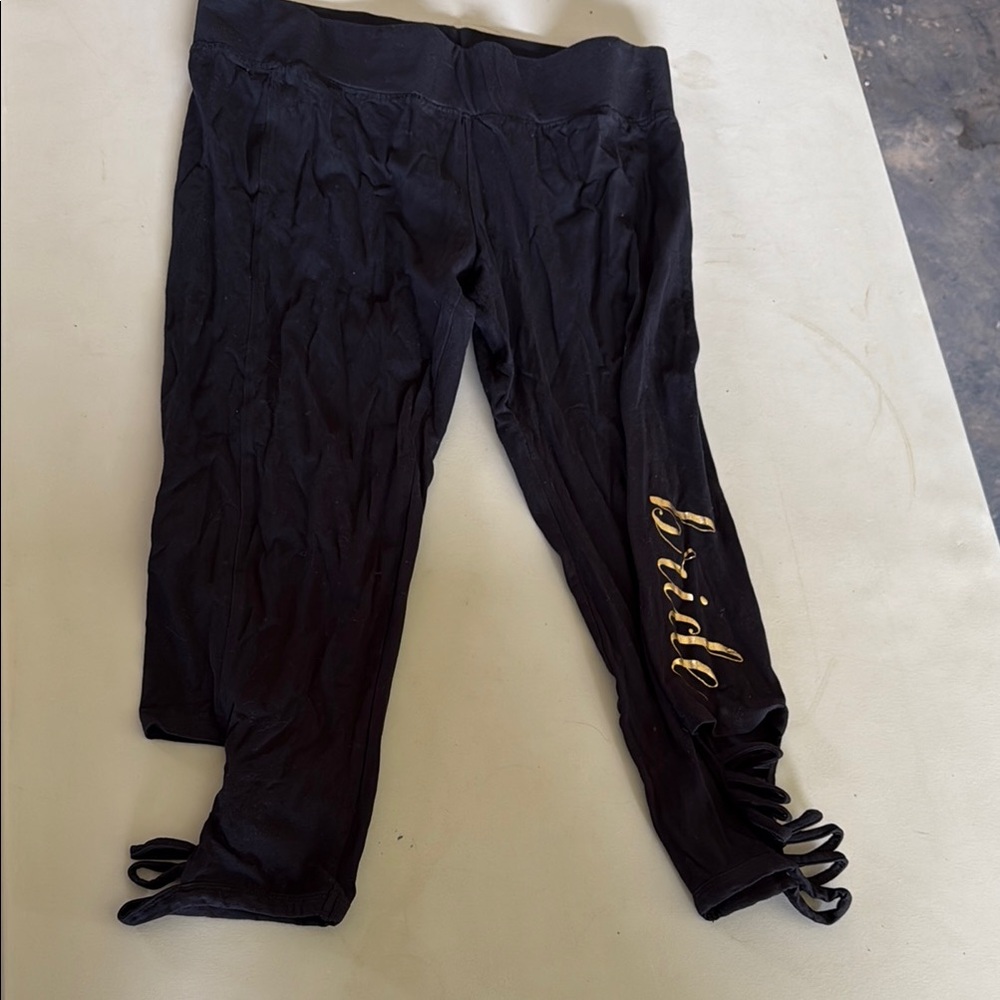 Black Leggings with Gold bride printed and cutouts